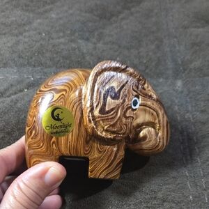 Moonlight Brown Solid Wood Elephant Figurine